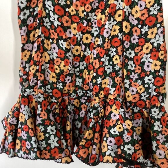Agua by Agua BenditaTumbao Ruffled floral Linen Mini Dress Size  XL - Picture 9 of 14